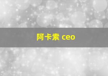 阿卡索 ceo